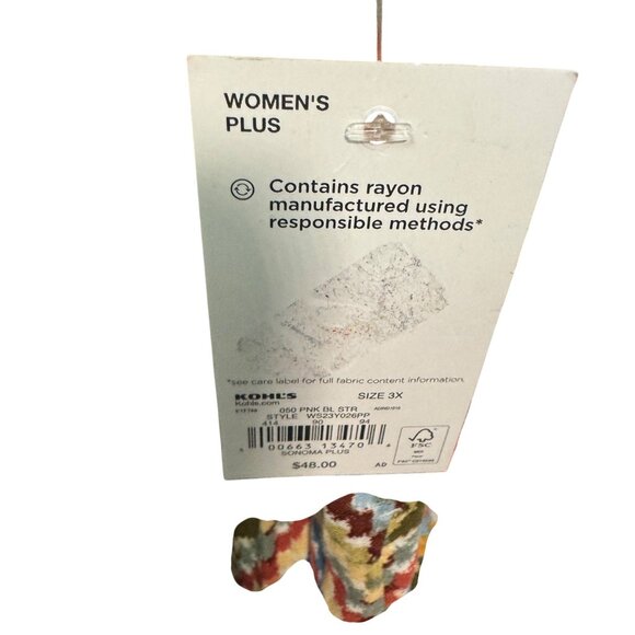 New Women's Sonoma Tiered Maxi Multi Stripe Button down Skirt Size 3X - Picture 5 of 6